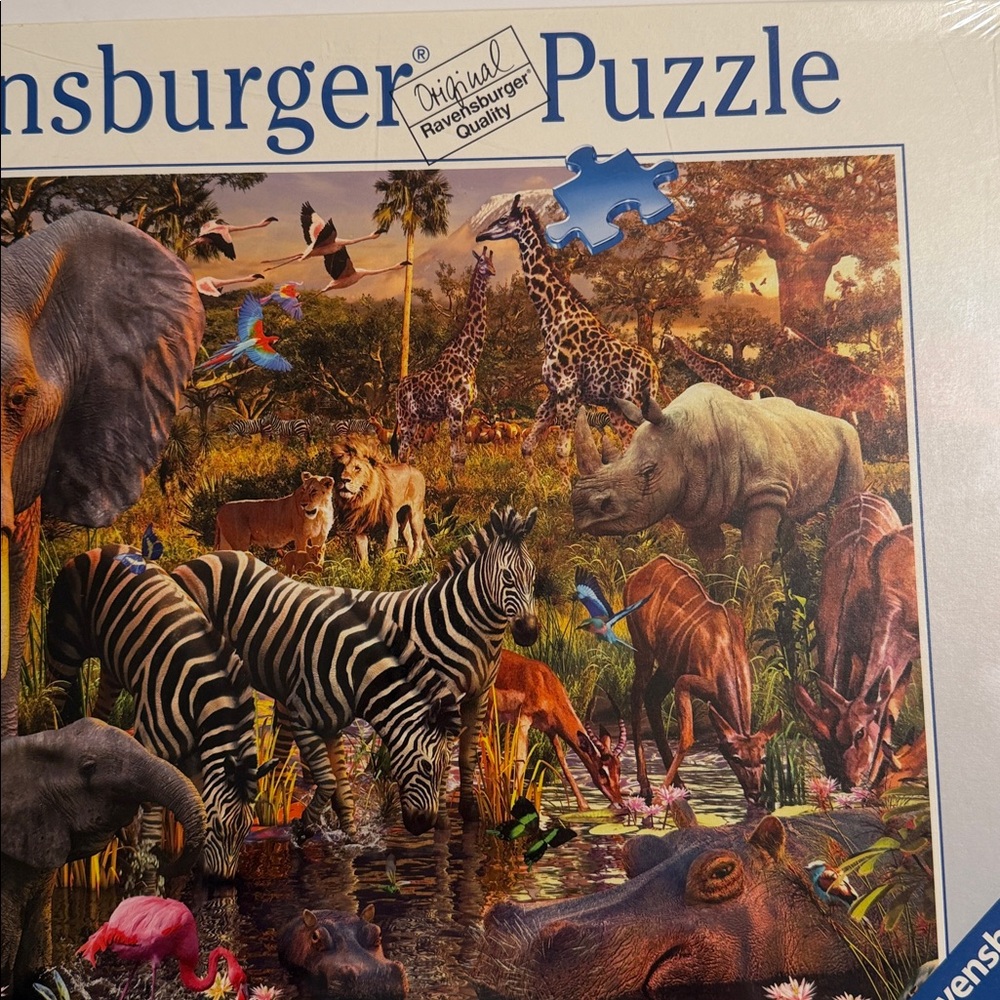 Vintage. Ravensburger African Animal World Multicolor Wildlife Puzzle. 3000 ps. - Picture 2 of 9